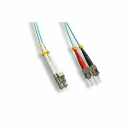 SWE-TECH 3C LC/UPC to ST/UPC OM4 Duplex 2.0mm Fiber Optic Patch Cord, OFNR, 50/125 10Gbit, Aqua, 5 meter16.5ft FWTLCST-41005